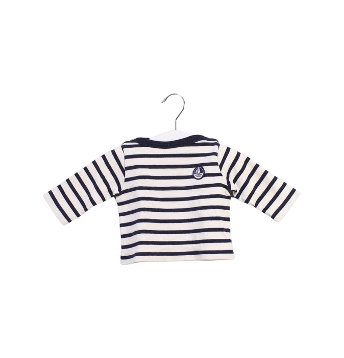 A Black Long Sleeve Tops from Petit Bateau in size 0-3M for girl. (Front View)