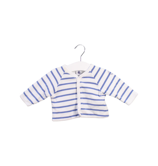 A White Cardigans from Petit Bateau in size 0-3M for girl. (Front View)