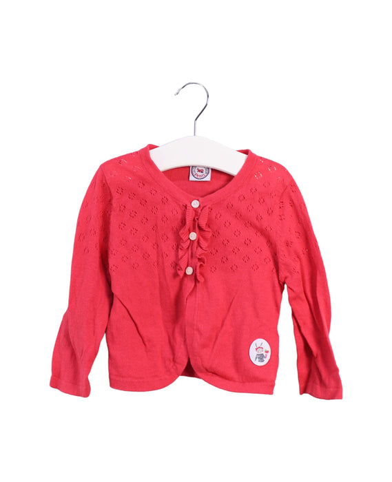 A Red Cardigans from La Compagnie des Petits in size 12-18M for girl. (Front View)