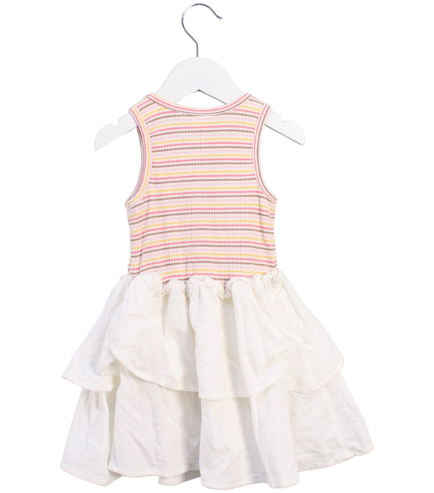 A White Sleeveless Dresses from Seed in size 2T for girl. (Back View)