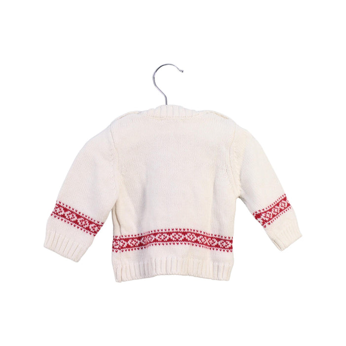 A White Knit Sweaters from Bout'Chou in size 0-3M for girl. (Back View)