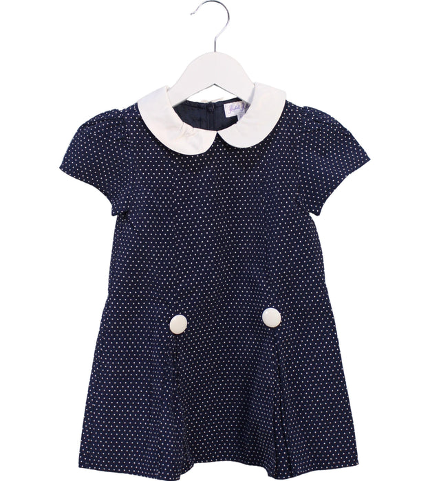 A Navy Short Sleeve Dresses from Rachel Riley in size 3T for girl. (Front View)