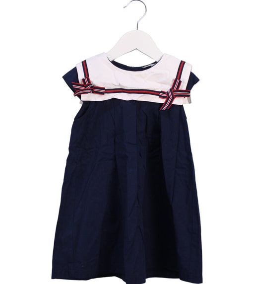 A Navy Short Sleeve Dresses from Patachou in size 3T for girl. (Front View)