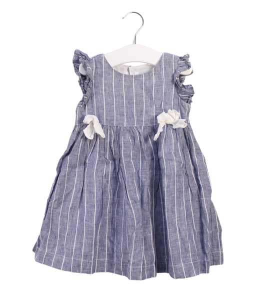 A Blue Sleeveless Dresses from Il Gufo in size 12-18M for girl. (Front View)