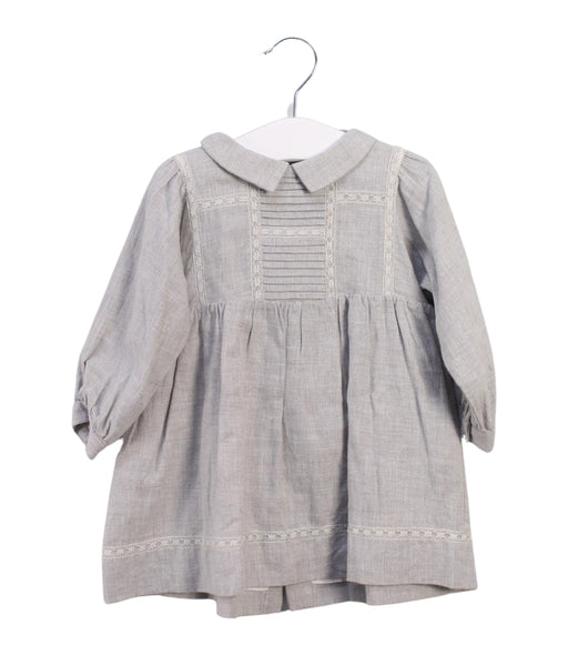 A Grey Long Sleeve Dresses from Bonpoint in size 6-12M for girl. (Front View)