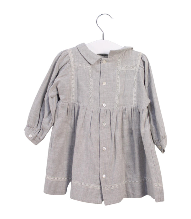 A Grey Long Sleeve Dresses from Bonpoint in size 6-12M for girl. (Back View)