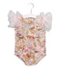 A Pink Short Sleeve Bodysuits from Tutu Du Monde in size 6-12M for girl. (Front View)