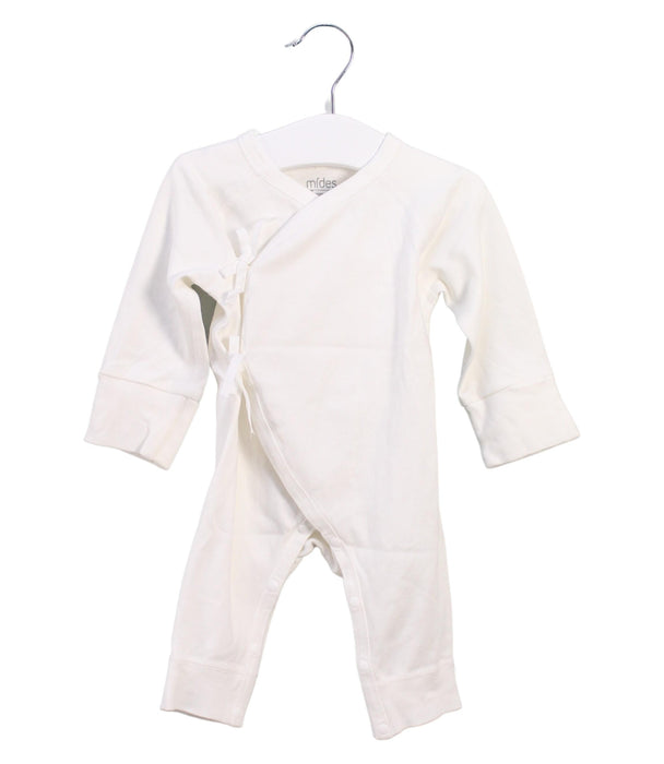 A Ivory Long Sleeve Jumpsuits from Mides in size 0-3M for neutral. (Front View)