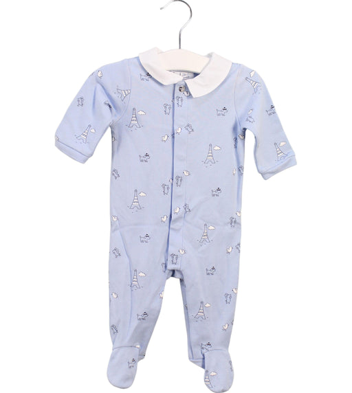 A Blue Onesies from Jacadi in size 0-3M for boy. (Front View)