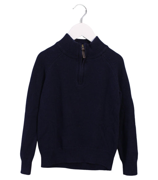A Navy Zippered Sweatshirts from Crewcuts in size 4T for boy. (Front View)
