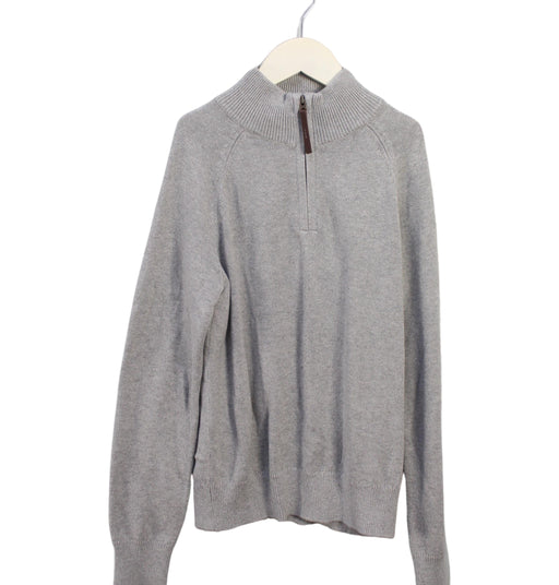 A Grey Zippered Sweatshirts from Crewcuts in size 10Y for boy. (Front View)