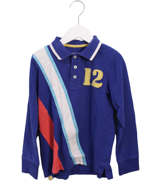 A Blue Long Sleeve Polos from Boden in size 6T for boy. (Front View)