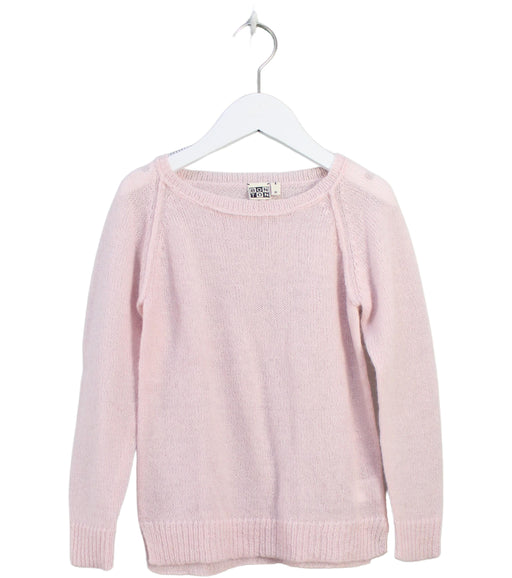 A Pink Knit Sweaters from Bonton in size 8Y for girl. (Front View)