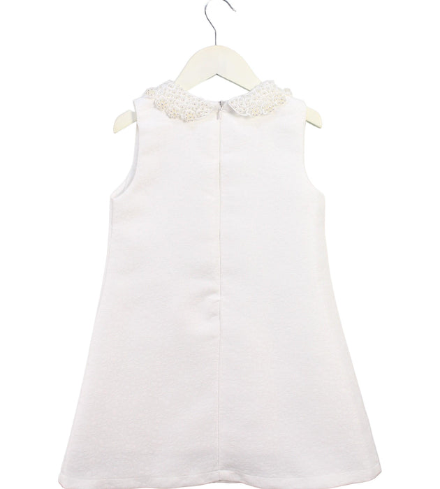 A White Sleeveless Dresses from Romano in size 6T for girl. (Back View)