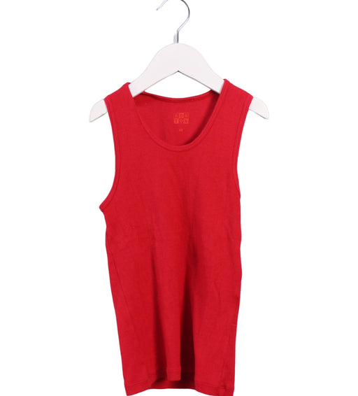 A Red Sleeveless Tops from Bonton in size 6T for girl. (Front View)