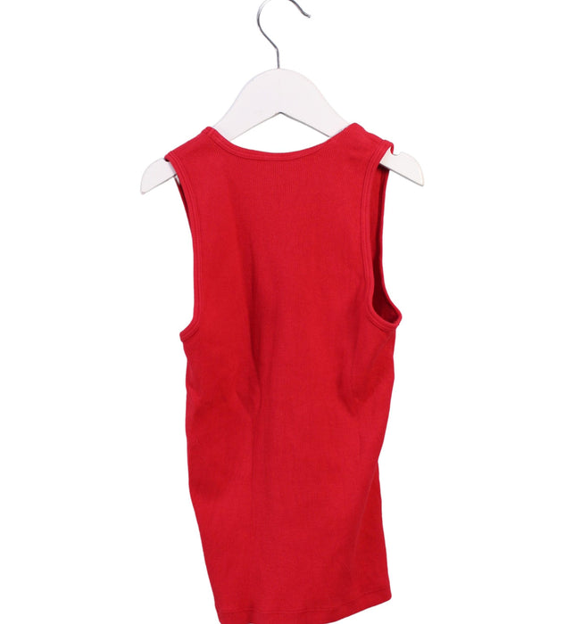 A Red Sleeveless Tops from Bonton in size 6T for girl. (Back View)