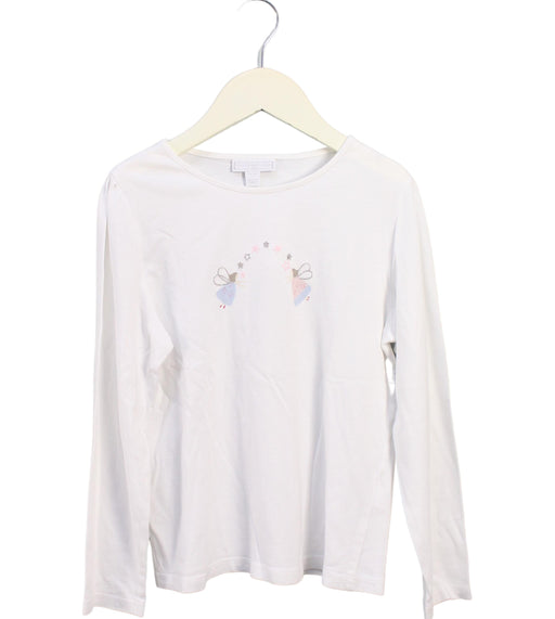 A White Long Sleeve Tops from The Little White Company in size 7Y for girl. (Front View)