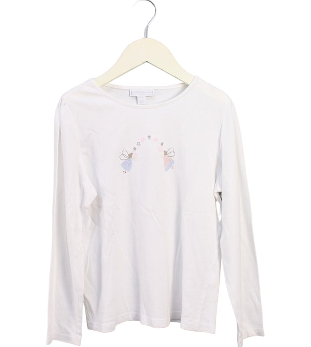 A White Long Sleeve Tops from The Little White Company in size 7Y for girl. (Front View)