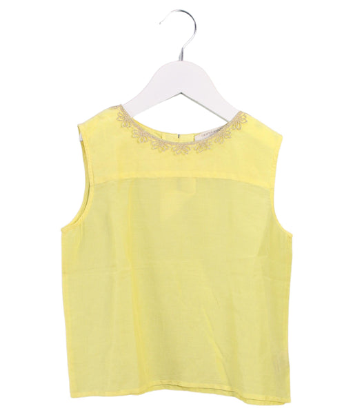 A Yellow Sleeveless Tops from Caramel Baby & Child in size 8Y for girl. (Front View)