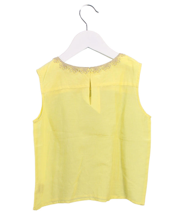 A Yellow Sleeveless Tops from Caramel Baby & Child in size 8Y for girl. (Back View)