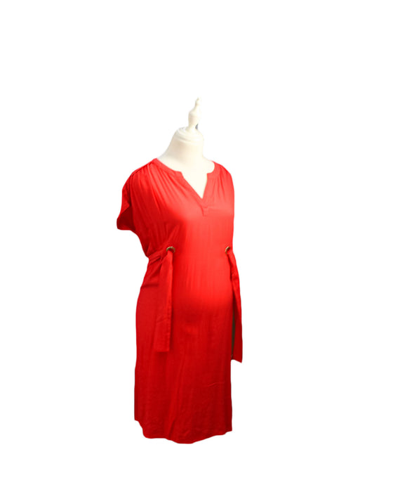 A Red Short Sleeve Dresses from Seraphine in size XS for maternity. (Front View)