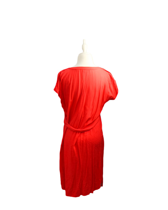 A Red Short Sleeve Dresses from Seraphine in size XS for maternity. (Back View)