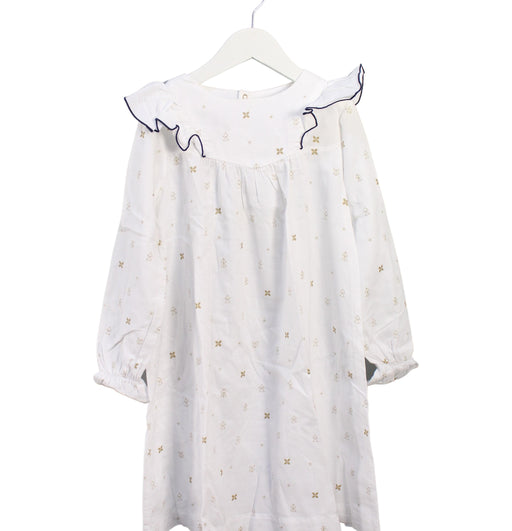 A White Long Sleeve Dresses from Jacadi in size 8Y for girl. (Front View)
