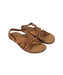 A Brown Sandals from Pom d’Api in size 7Y for girl. (Front View)
