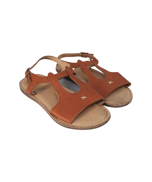 A Brown Sandals from Emile et Ida in size 7Y for girl. (Front View)