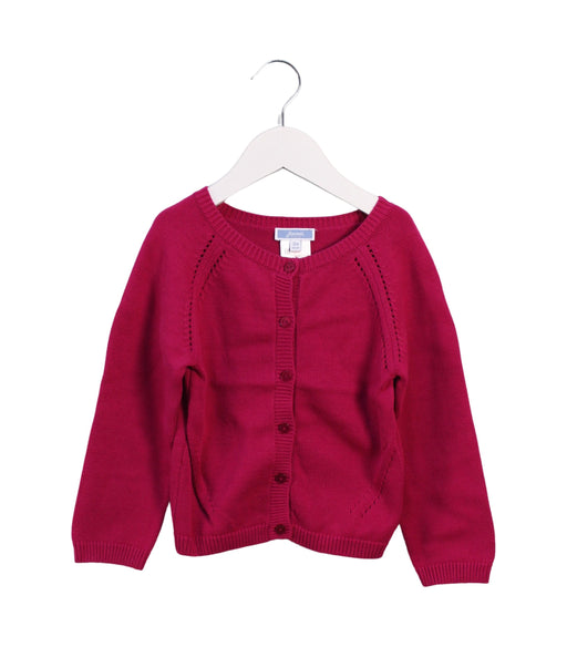A Burgundy Cardigans from Jacadi in size 3T for girl. (Front View)