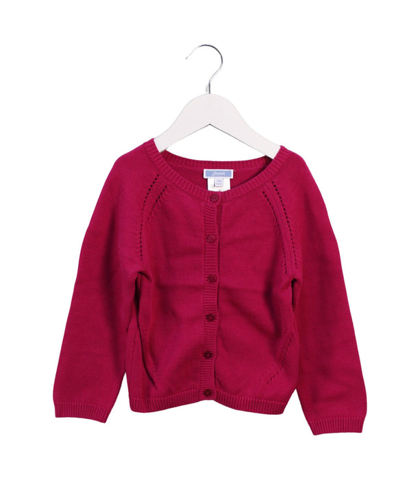 A Burgundy Cardigans from Jacadi in size 3T for girl. (Front View)