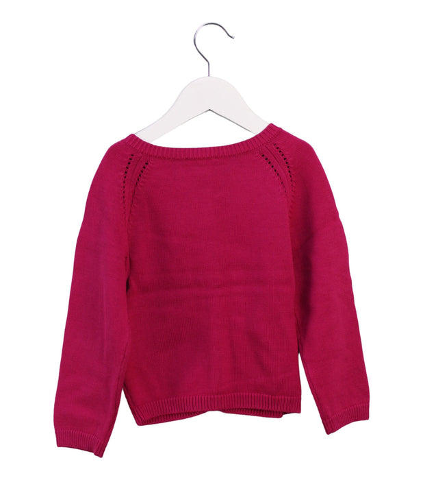 A Burgundy Cardigans from Jacadi in size 3T for girl. (Back View)