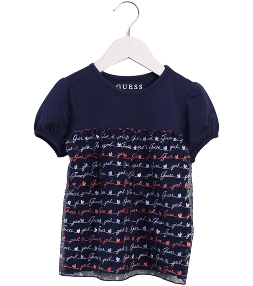A Blue Short Sleeve Tops from Guess in size 3T for girl. (Front View)