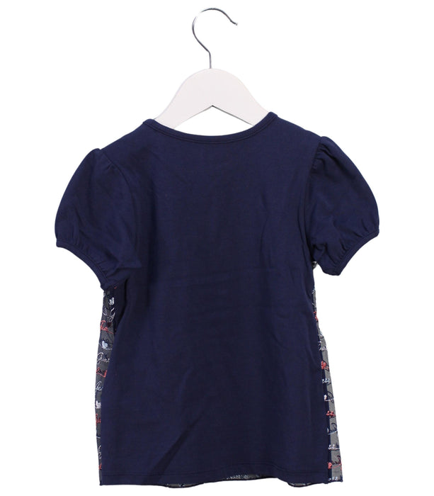 A Blue Short Sleeve Tops from Guess in size 3T for girl. (Back View)