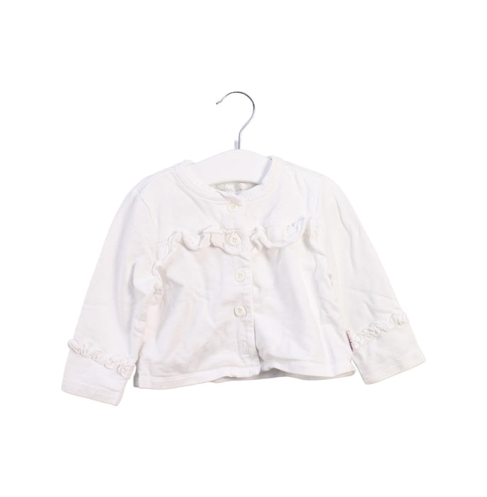 A White Cardigans from Mides in size 6-12M for girl. (Front View)