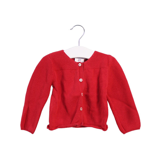 A Red Cardigans from Jacadi in size 6-12M for girl. (Front View)