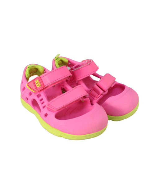 A Pink Sandals from Stride Rite in size 3T for girl. (Front View)