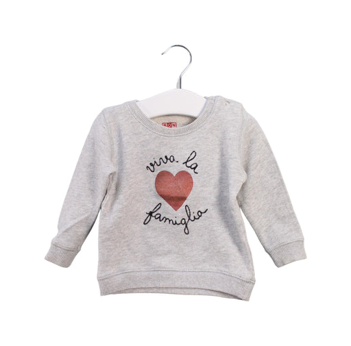 A Grey Crewneck Sweatshirts from Bonton in size 6-12M for girl. (Front View)