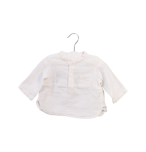 A White Long Sleeve Tops from Bonton in size 0-3M for boy. (Front View)