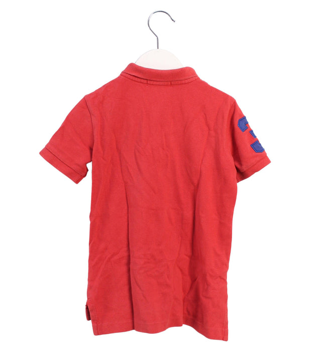 A Red Short Sleeve Polos from Polo Ralph Lauren in size 4T for boy. (Back View)