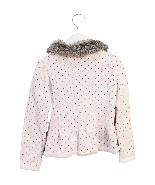 A White Cardigans from Janie & Jack in size 4T for girl. (Back View)