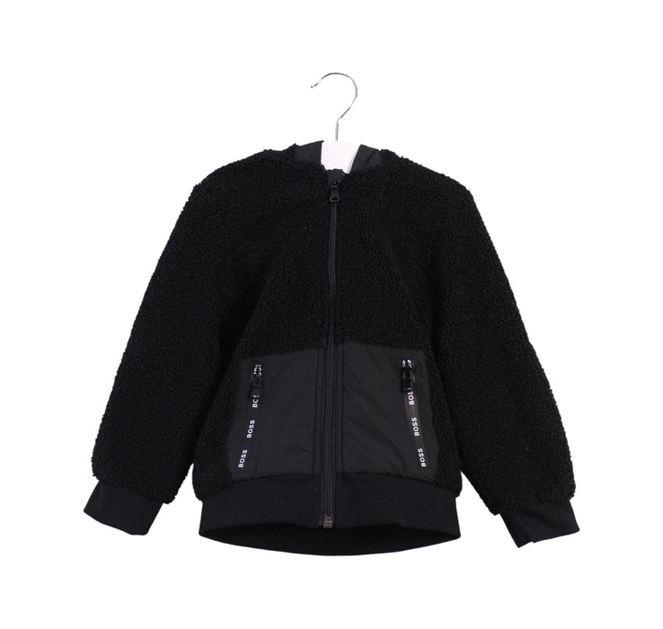 A Black Lightweight Jackets from Boss in size 3T for boy. (Front View)