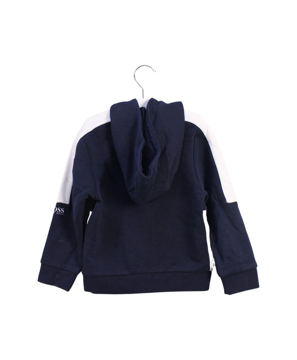 A Blue Zippered Sweatshirts from Boss in size 3T for boy. (Back View)