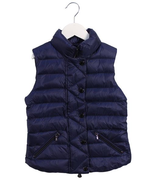 A Navy Outerwear Vests from Moncler in size 8Y for neutral. (Front View)
