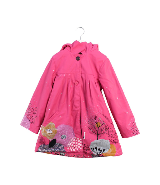 A Pink Rain Jackets from Catimini in size 6T for girl. (Front View)