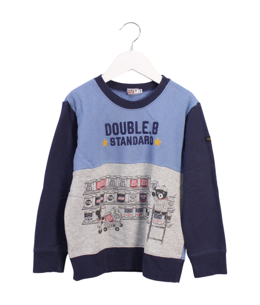 A Blue Crewneck Sweatshirts from Miki House in size 5T for boy. (Front View)