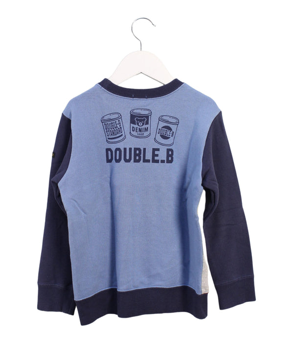 A Blue Crewneck Sweatshirts from Miki House in size 5T for boy. (Back View)