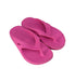 A Pink Flip Flops from OOFOS in size 11Y for girl. (Front View)