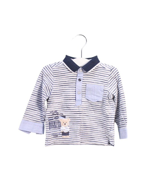 A White Long Sleeve Polos from Chicco in size 6-12M for boy. (Front View)