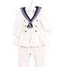 A White Long Sleeve Jumpsuits from Nicholas & Bears in size 6-12M for girl. (Front View)